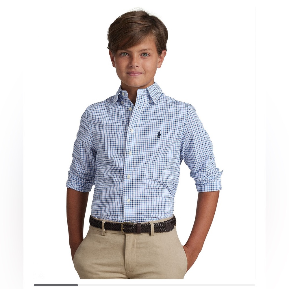 Polo Ralph Lauren Plaid Cotton Poplin Shirt- Size 7 & Size 8 - Picture 1 of 15